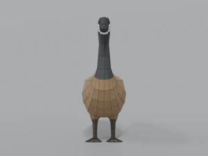 low poly cartoon canada goose 3D Model