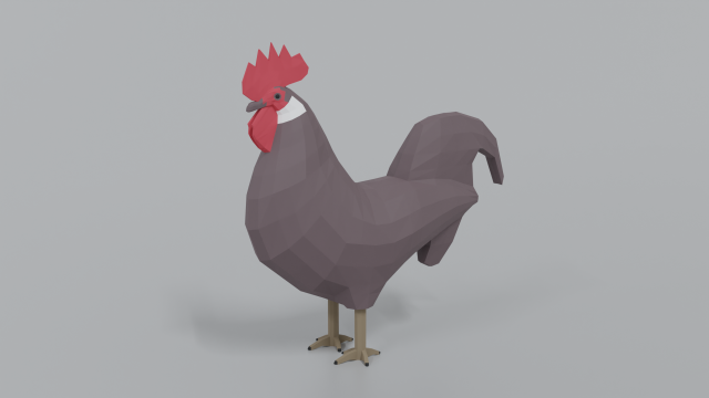 low poly cartoon rooster 3D Модель .c4d .max .obj .3ds .fbx .stl .blend 