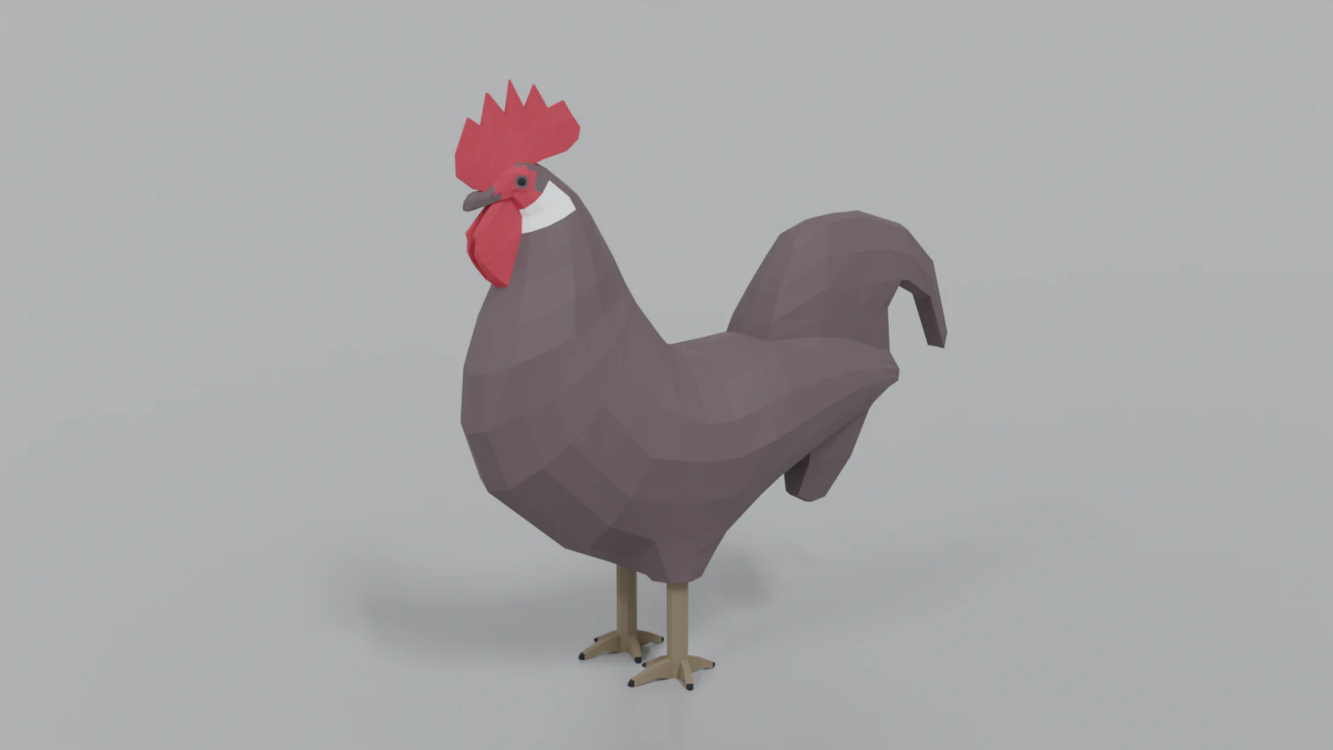 gallo dei cartoni animati low poly Modello 3D .c4d .max .obj .3ds .fbx .stl .blend 