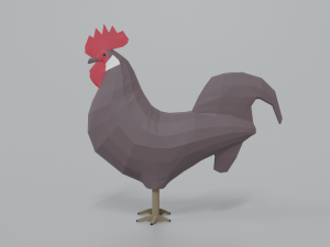 low poly cartoon rooster 3D Модель