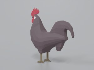low poly cartoon rooster 3D Модель