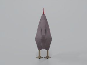 low poly cartoon rooster 3D Модель