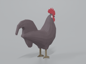 low poly cartoon rooster 3D Модель