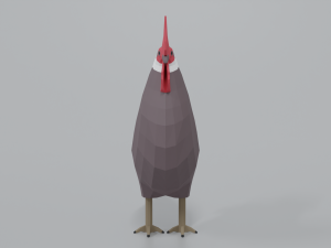 low poly cartoon rooster 3D Модель