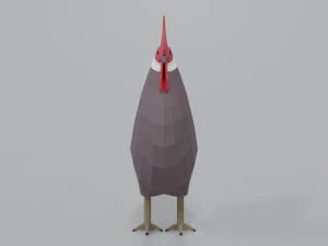 gallo dei cartoni animati low poly Modello 3D