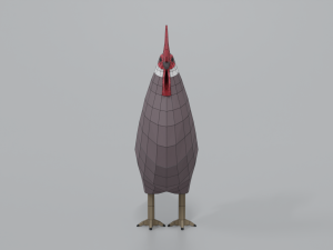 low poly cartoon rooster 3D Модель