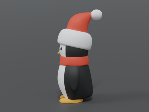 cartoon christmas penguin 3D Model