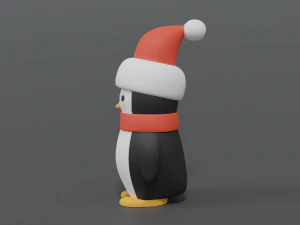cartoon christmas penguin 3D Model