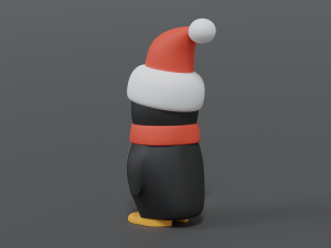 cartoon christmas penguin 3D Model