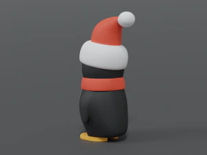cartoon christmas penguin 3D Model