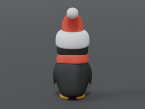 cartoon christmas penguin 3D Model