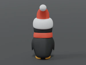 cartoon christmas penguin 3D Model