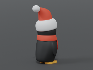 cartoon christmas penguin 3D Model