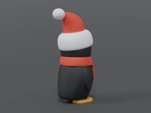 cartoon christmas penguin 3D Model