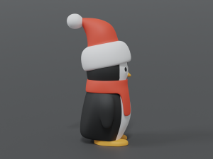 cartoon christmas penguin 3D Model