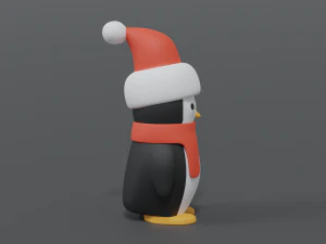cartoon christmas penguin 3D Model