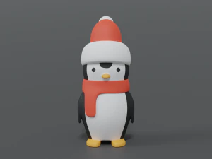 cartoon christmas penguin 3D Model