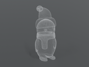 cartoon christmas penguin 3D Model