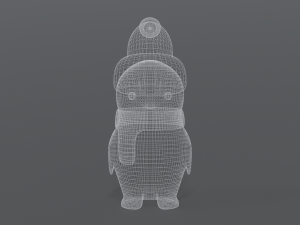 cartoon christmas penguin 3D Model