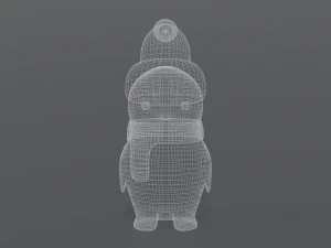 cartoon christmas penguin 3D Model