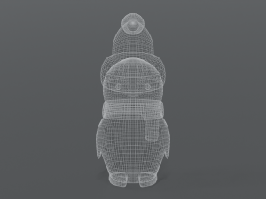 cartoon christmas penguin 3D Model