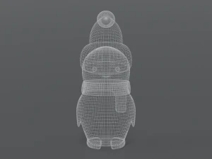 cartoon christmas penguin 3D Model