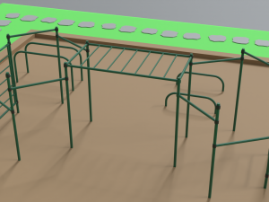 low poly cartoon calisthenics park scene 3D Model
