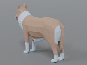 low poly cartoon rough collie dog 3Dモデル