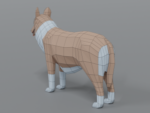 low poly cartoon rough collie dog 3Dモデル