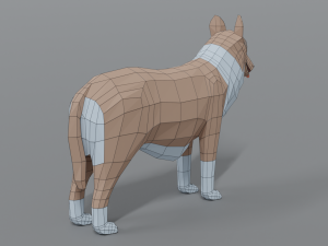 low poly cartoon rough collie dog 3Dモデル