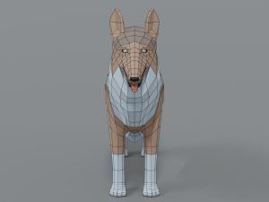low poly cartoon rough collie dog 3Dモデル