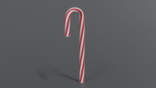 cartoon christmas candy cane 3D 모델 .c4d .max .obj .3ds .fbx .stl .blend 