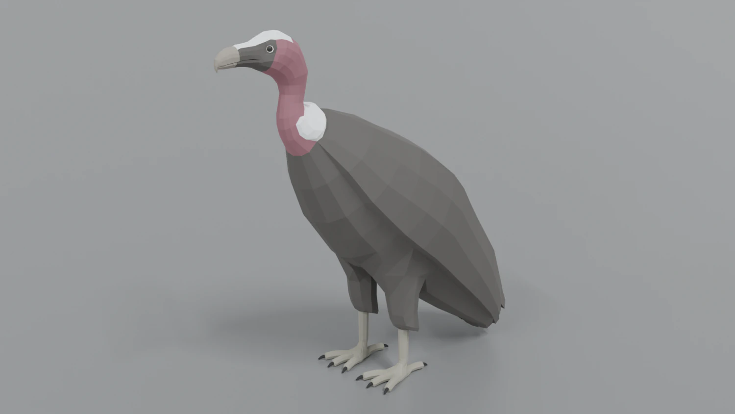 low poly cartoon vulture 3D Model .c4d .max .obj .3ds .fbx .stl .blend