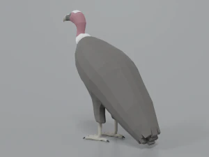 low poly cartoon vulture 3D Model