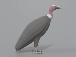 low poly cartoon vulture 3D Model
