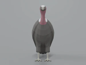 low poly cartoon vulture 3D Model