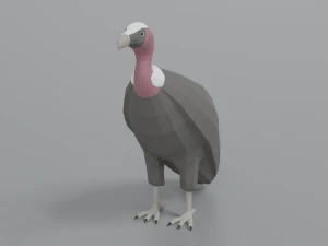low poly cartoon vulture 3D Model