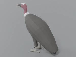 low poly cartoon vulture 3D Model