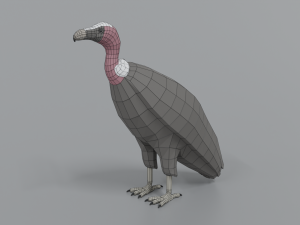low poly cartoon vulture Modelo 3D