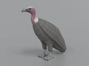 low poly cartoon vulture 3D Model
