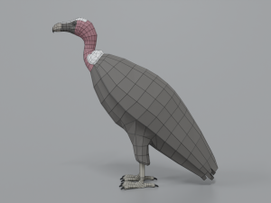 low poly cartoon vulture Modelo 3D