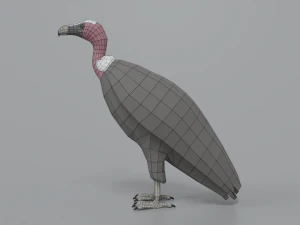 low poly cartoon vulture 3D Model