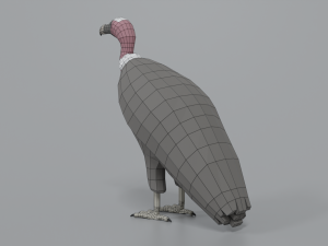 low poly cartoon vulture Modelo 3D
