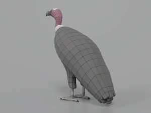 low poly cartoon vulture 3D Model