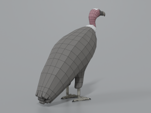 low poly cartoon vulture Modelo 3D