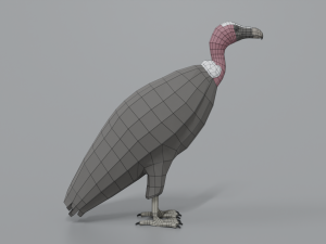 low poly cartoon vulture Modelo 3D