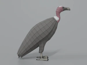 low poly cartoon vulture 3D Model