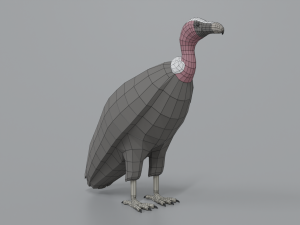 low poly cartoon vulture Modelo 3D