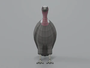 low poly cartoon vulture 3D Model