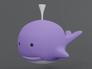 cartoon whale toy Modello 3D